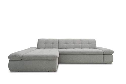 DOMO. collection Ecksofa Moric, Sofa mit Schlaffunktion & Armlehnfunktion in L-Form Couch, Eckcouch mit Bett-Funktion, Schlafsofa 300 x 172 x 80 cm (BxTxH), hellgrau von DOMO. collection