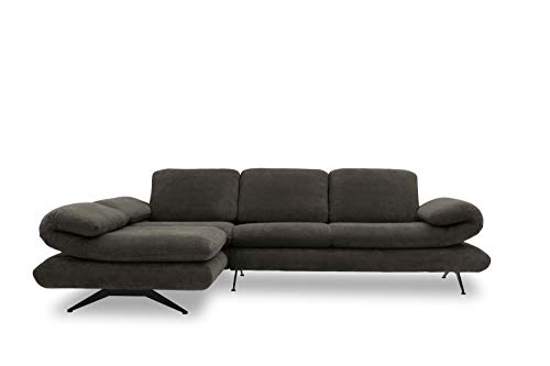 DOMO. Collection Milano Ecksofa | Sofa mit Armlehn- und Rückenfunktion in L-Form, Polsterecke Eckgarnitur, anthrazit, 269x172x83 cm von DOMO. collection