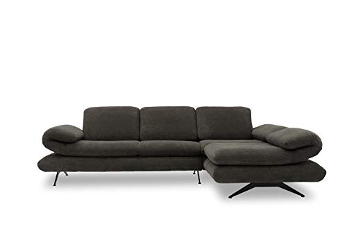 DOMO. Collection Milano Ecksofa | Sofa mit Armlehn- und Rückenfunktion in L-Form, Polsterecke Eckgarnitur, anthrazit, 269x172x83 cm von DOMO. collection