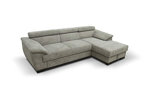 DOMO. collection David Sofa, Ecksofa mit Rückenfunktion, Eckcouch mit Schlaffunktion und Bettkasten (Staufach), 272 x 166 cm Funtkionssofa mit Federkern in beige-braun von DOMO. collection