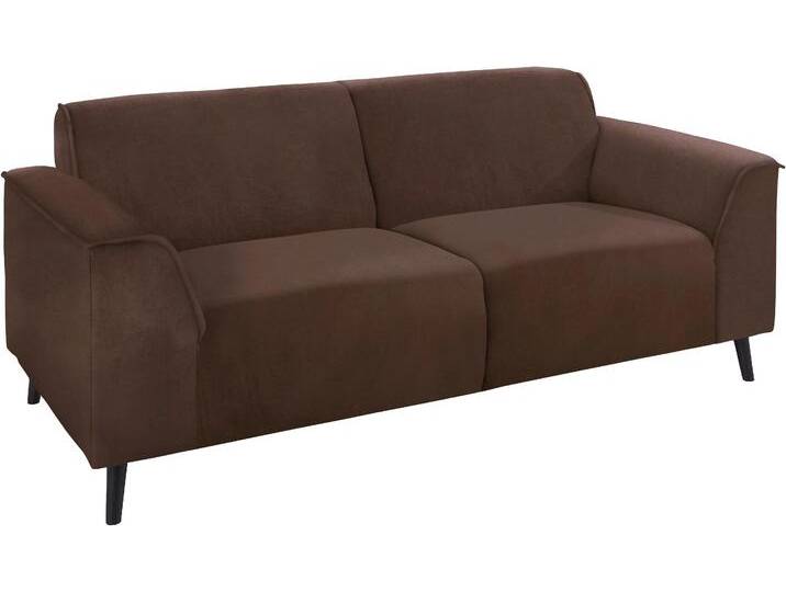 2,5-Sitzer DOMO COLLECTION Amora inklusive komfortablen Federkern für mehr Sitzkomfort , braun (dunkelbraun), B:193cm H:81cm T:90cm, Struktur (100% Polyester), Struktur grob (100% Polyester), Luxus-Microfaser (100% Polyester), Sofas, zeitlos und bequem von Domo-collection