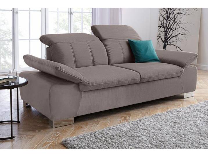 2,5-Sitzer DOMO COLLECTION Milan inklusive komfortablen Federkern für mehr Sitzkomfort , braun (schlamm), B:215cm H:77cm T:93cm, Kunstleder SOFTLUX;Luxus-Microfaser ALTARA NUBUCK (100% Polyester);Luxus-Microfaser (100% Polyester), Sofas, mit Rückenverstellung von Domo-collection