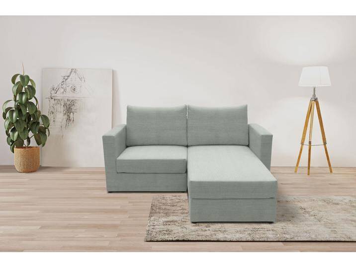2-Sitzer DOMO COLLECTION 800015, als Sitzmöbel oder Schlafgelegenheit nutzbar, Schlafsofa , grau (hellgrau), B:178cm H:90cm T:80cm, 100% Polyester, Sofas, Sitzfläche mit Federkern, inkl. 2 Rückenkissen von Domo-collection