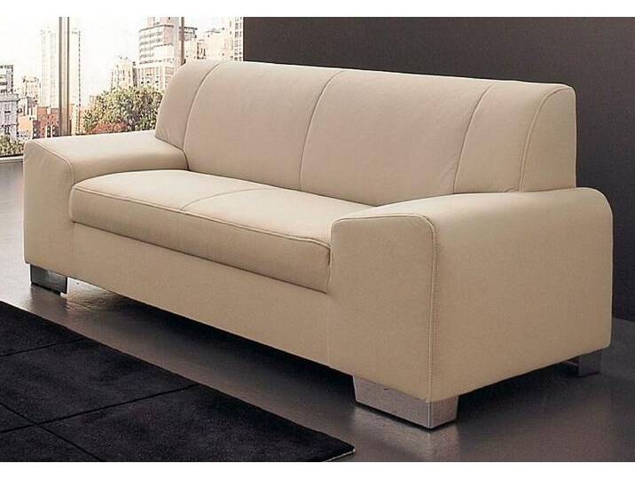 2-Sitzer DOMO COLLECTION Alisson kubische Formensprache mit abgerundeten Elementen, komfortabel , beige (natur), B:164cm H:75cm T:83cm, Microfaser aus 100% Polyester;Softlux, das pflegeleichte Kunstleder aus 80% PVC, 18% Polyester und 2% Polyurethan;Strukturstoff aus 90% Polyester und 10% Polyacryl, Sofas, fester Sitzkomfort von Domo-collection