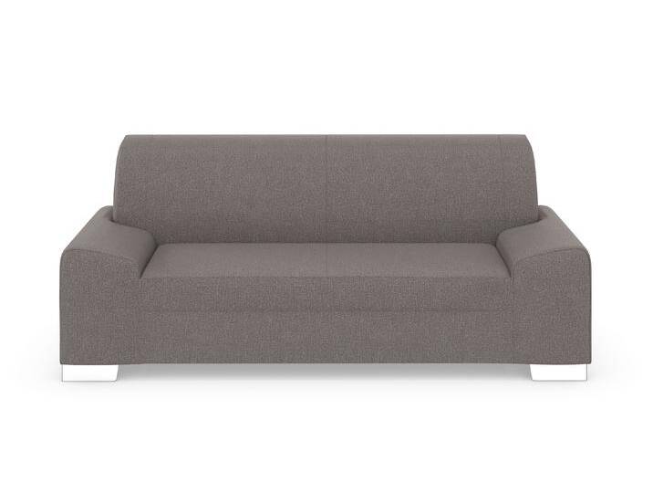 2,5-Sitzer DOMO COLLECTION Anzio kubisches Design, flache Armlehnen, Breite 214cm , braun (schlamm), B:214cm H:85cm T:93cm, Sofas, Wahlweise mit Federkern von Domo-collection