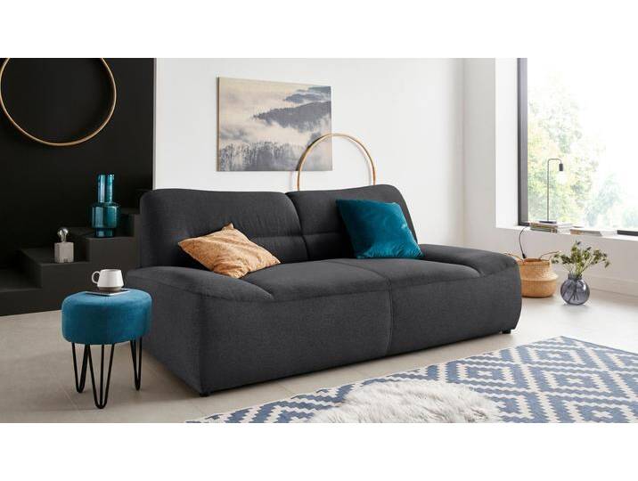 2-Sitzer DOMO COLLECTION Cesena modernes Sofa mit flachen Armlehnen, komfortabel , grau (anthrazit), B:200cm H:81cm T:109cm, Sofas, fester Sitzkomfort, frei im Raum stellbar von Domo-collection