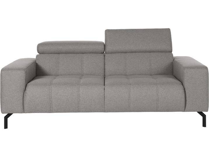 2-Sitzer DOMO COLLECTION Cunelli zeitlos und elegant, moderne Sitznähte als Designelement , braun (schlamm), B:208cm H:79cm T:104cm, Sofas, wahlweise mit 6-fach verstellbaren Kopfteilen, fester Sitzkomfort von Domo-collection