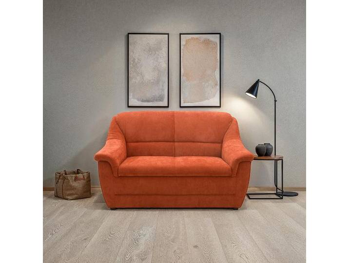 2-Sitzer DOMO COLLECTION Lale , orange (terra), B:155cm H:88cm T:93cm, 100% Polyester, Sofas von Domo-collection