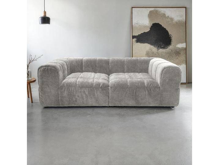 Big-Sofa DOMO COLLECTION 800019 Megasofa in 2 Breiten, Kassettensteppung, modern, Federkern , grau (hellgrau), B:250cm H:72cm T:113cm, 100% Polyester, Sofas, Bigsofa mit Taschenfederkern und Kassettensteppung von Domo-collection