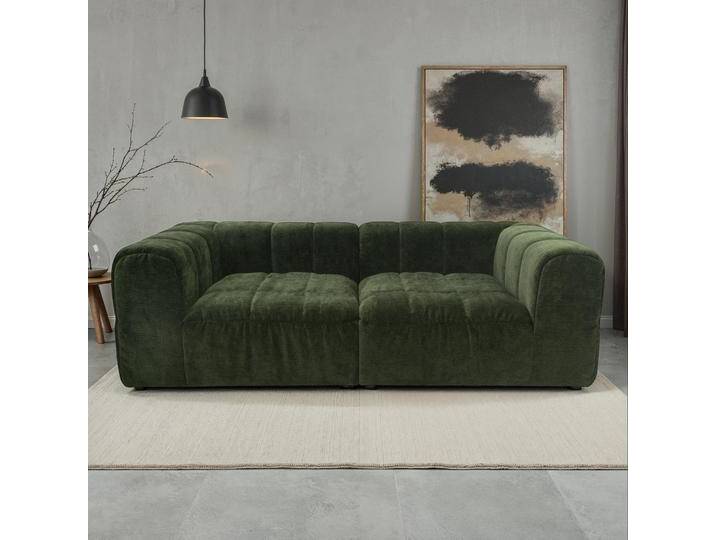 Big-Sofa DOMO COLLECTION 800019 Megasofa in 2 Breiten, Kassettensteppung, modern, Federkern , grün, B:220cm H:72cm T:113cm, 100% Polyester, Sofas, Bigsofa mit Taschenfederkern und Kassettensteppung von Domo-collection