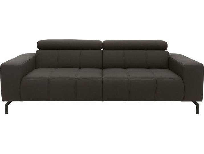 DOMO collection 2,5-Sitzer Cunelli zeitlos und elegant, moderne Sitznähte als Designelement, fester Sitzkomfort, braun, Ohne Kopfteilverstellung von Domo-collection