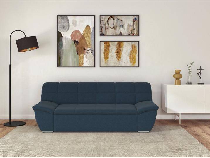 DOMO collection 2-Sitzer Splash, aktuelle Sitz- und Rückensteppung, komfortabel, flache Armlehnen zum Entspannen, blau, dunkelblau von Domo-collection