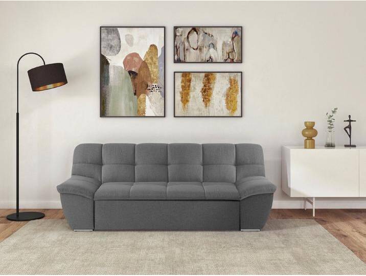 DOMO collection 2-Sitzer Splash, aktuelle Sitz- und Rückensteppung, komfortabel, flache Armlehnen zum Entspannen, grau, grau von Domo-collection