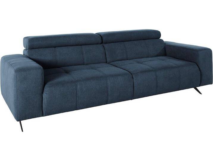 DOMO collection 2-Sitzer Trento, mit Kufenfuß oder Einzelfuß, blau, Mit Kufenfuß und Kopfteilverstellung, dkl.blau von Domo-collection