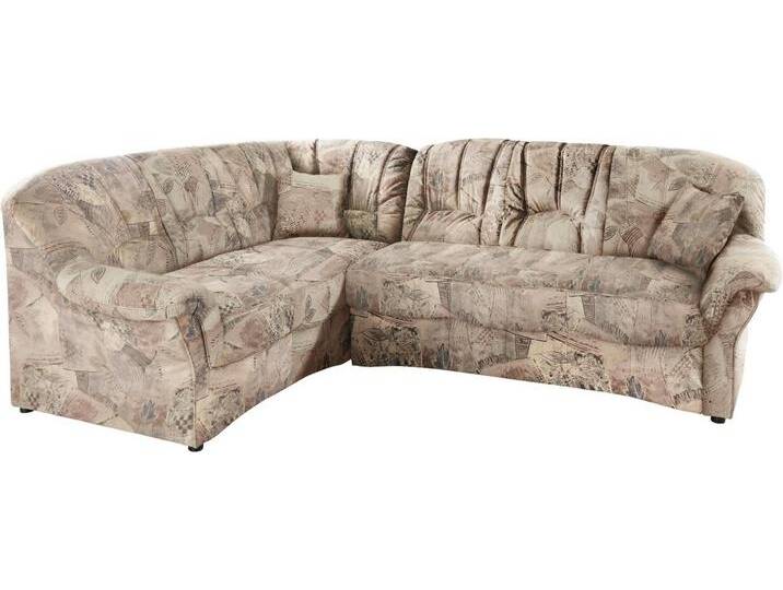 DOMO collection Ecksofa Bahia, zeitlos und elegant, bequeme Armlehnen, L-Form, Microfaser, natur, braun, Belastbarkeit maximal 100 kg von Domo-collection
