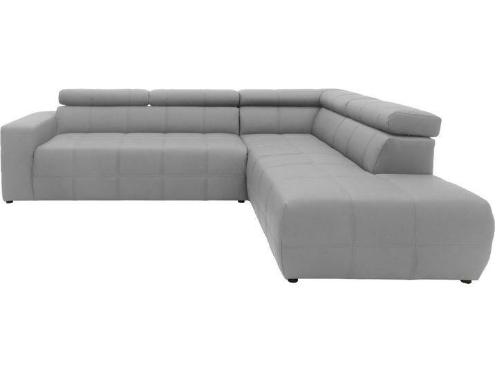 DOMO collection Ecksofa Brandon L-Form, auch in Leder, inklusive Kopfteilverstellung, grau, ohne Sitztiefenverstellung, ohne Nierenkissen, hellgrau von Domo-collection