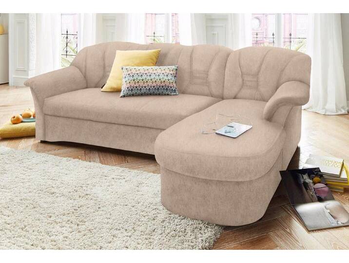 DOMO collection Ecksofa Elva, zeitlose Formensprache, elegante Rückensteppung, L-Form, beige, mit Bettfunktion-ohne Federkern, natur von Domo-collection