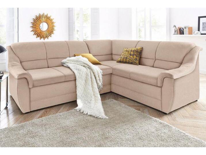 DOMO collection Ecksofa Lale zeitlose Formensprache, komfortabel, L-Form, mit langem Schenkel, beige, mit Bettfunktion, natur von Domo-collection