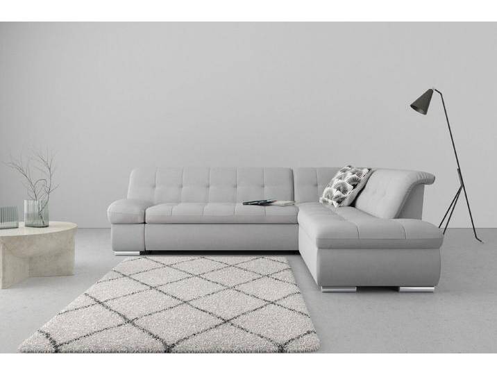 DOMO collection Ecksofa Mona L-Form, silberfarben, mit Armlehnenfunktion-mit Bettfunktion, silber von Domo-collection
