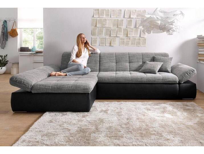 DOMO collection Ecksofa Moric, L-Form, XXL-Sofa - Breite 300cm, weiß-grau, grau schwarz, mit Armlehnenverstellung-mit Bettfunktion DOMO collection Ecksofa Moric, L-Form, XXL-Sofa - Breite 300cm, weiß-grau, grau schwarz, mit Armlehnenverstellung-mit Bettfunktion von Domo-collection