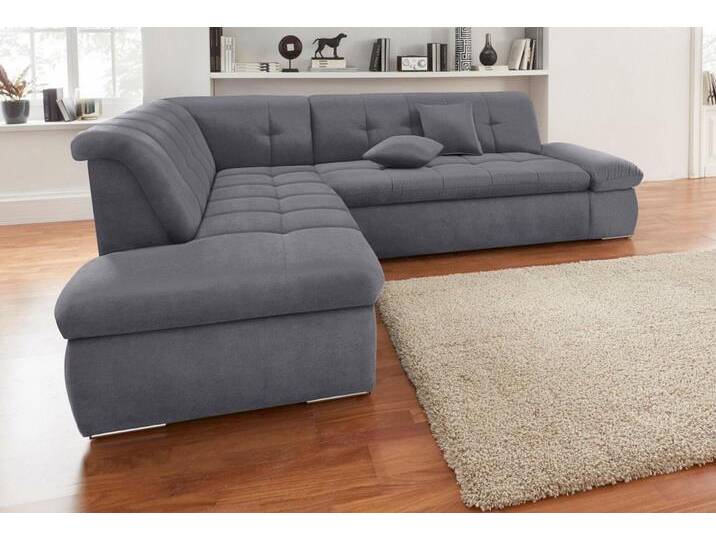 DOMO collection Ecksofa NMoric incl. Zierkissen B/T/H: 273/216/80 cm L-Form, Ottomanen-Abschluss, grau von Domo-collection