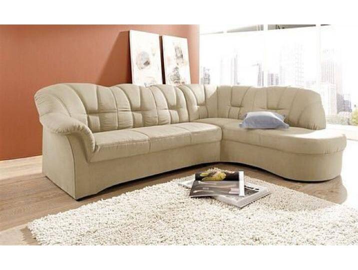 DOMO collection Ecksofa Papenburg, zeitlose Rückensteppung, elegante Armlehne, L-Form, mit Ottomane, OTTOs Choice, beige, ohne Bettfunktion, natur von Domo-collection