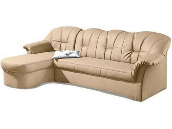 DOMO collection Ecksofa Papenburg, zeitlose Rückensteppung, elegante Formensprache, L-Form, in großer Farbvielfalt, beige, mit Bettfunktion, natur von Domo-collection