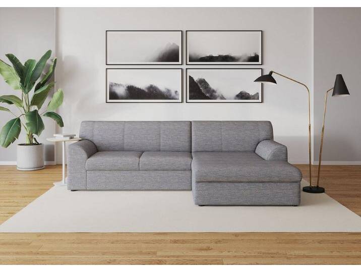 DOMO collection Ecksofa Topper, elegant und zeitlos, kompaktes Stellmaß 245/155cm, L-Form, mit Recamiere, grau weiß, Ohne Bettfunktion, weiß-grau von Domo-collection
