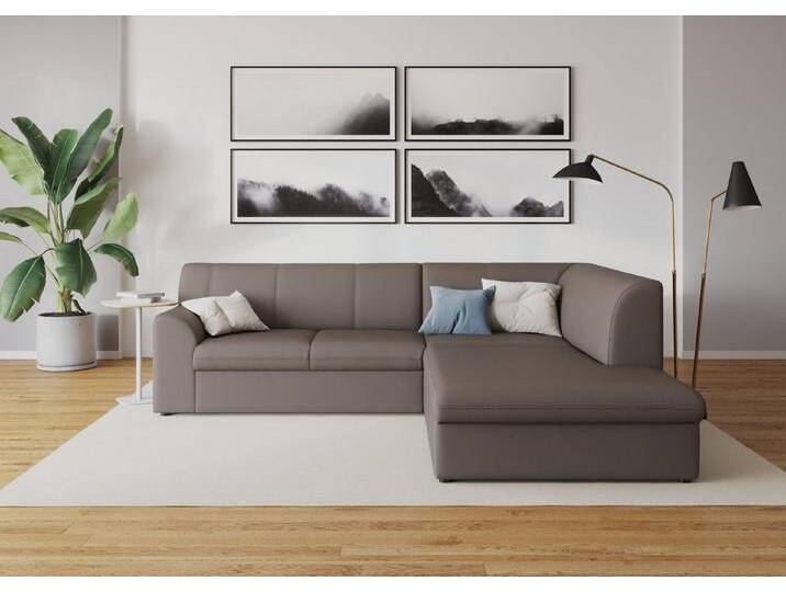 DOMO collection Ecksofa Topper zeitlos elegant, kompakte Stellmaße, OTTOs Choice, L-Form, mit Ottomane, beige, Ohne Bettfunktion, schlamm von Domo-collection