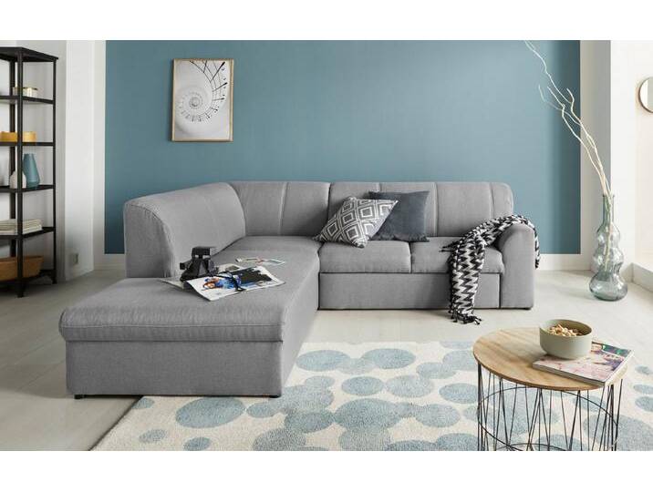 DOMO collection Ecksofa Topper zeitlos elegant, kompakte Stellmaße, OTTOs Choice, L-Form, mit Ottomane, grau, Ohne Bettfunktion, hellgrau von Domo-collection