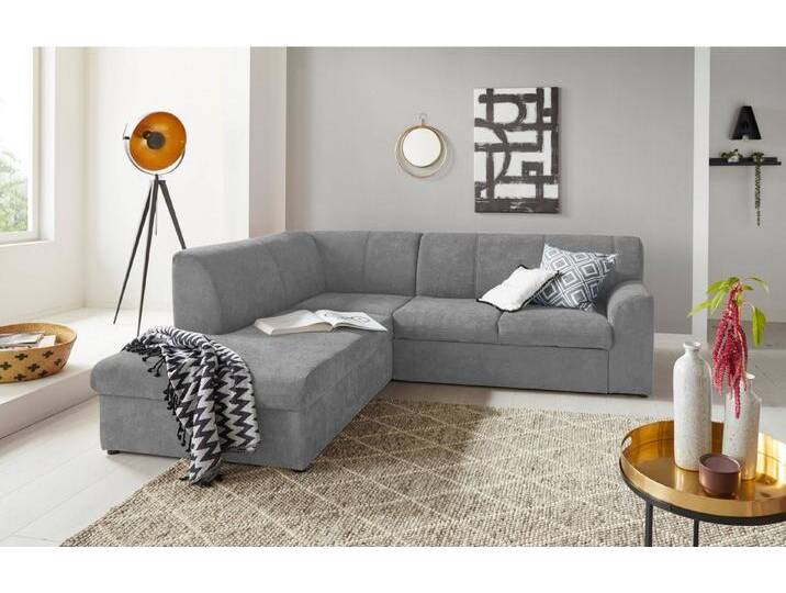 DOMO collection Ecksofa Topper zeitlos elegant, kompakte Stellmaße, OTTOs Choice, L-Form, mit Ottomane, grau, Ohne Bettfunktion, hellgrau von Domo-collection
