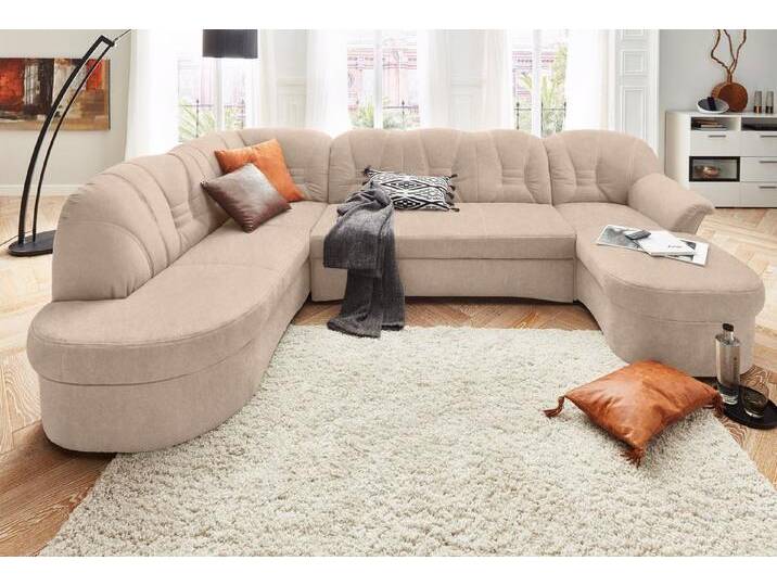 DOMO collection Wohnlandschaft Elva, zeitlose Formensprache, elegante Rückensteppung, U-Form, beige, ohne Bettfunktion-ohne Federkern, natur DOMO collection Wohnlandschaft Elva, zeitlose Formensprache, elegante Rückensteppung, U-Form, beige, ohne Bettfunktion-ohne Federkern, natur von Domo-collection