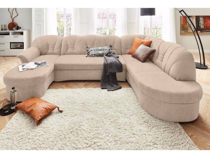 DOMO collection Wohnlandschaft Elva, zeitlose Formensprache, elegante Rückensteppung, U-Form, beige, ohne Bettfunktion-ohne Federkern, natur DOMO collection Wohnlandschaft Elva, zeitlose Formensprache, elegante Rückensteppung, U-Form, beige, ohne Bettfunktion-ohne Federkern, natur von Domo-collection