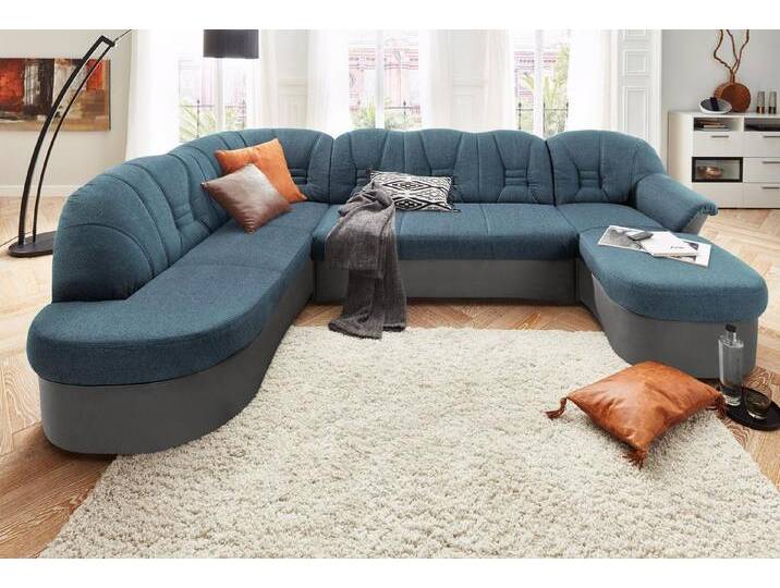 DOMO collection Wohnlandschaft Elva U-Form, grau, mit Bettfunktion-mit Federkern von Domo-collection