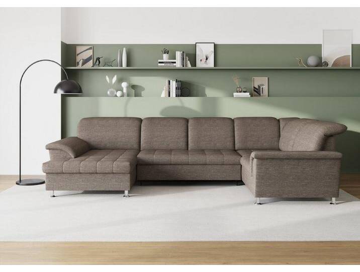 DOMO collection Wohnlandschaft Franzi optional mit Bettfunktion, Bettkasten & Kopfteilverstellung, U-Form, Recamiere links, beige-braun, B/T: 352/214 cm, beige braun DOMO collection Wohnlandschaft Franzi optional mit Bettfunktion, Bettkasten & Kopfteilverstellung, U-Form, Recamiere links, beige-braun, B/T: 352/214 cm, beige braun von Domo-collection