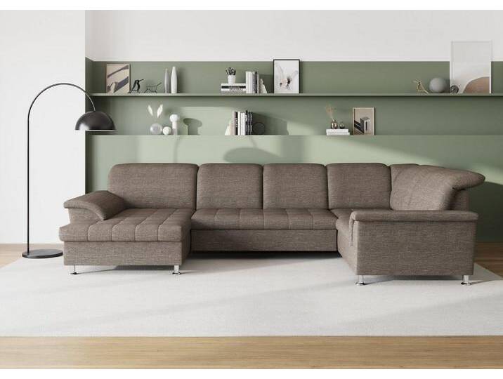 DOMO collection Wohnlandschaft Franzi optional mit Bettfunktion, Bettkasten & Kopfteilverstellung, U-Form, Recamiere links, beige-braun, B/T: 352/214 cm, beige braun DOMO collection Wohnlandschaft Franzi optional mit Bettfunktion, Bettkasten & Kopfteilverstellung, U-Form, Recamiere links, beige-braun, B/T: 352/214 cm, beige braun von Domo-collection