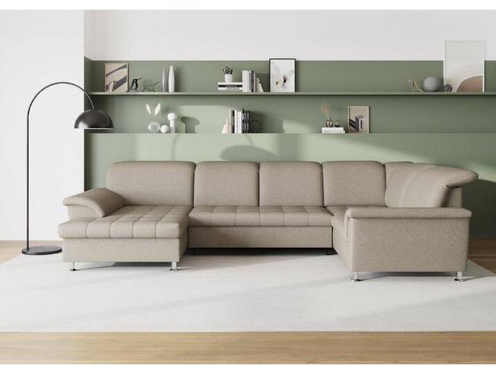 DOMO collection Wohnlandschaft Franzi optional mit Bettfunktion, Bettkasten & Kopfteilverstellung, U-Form, Recamiere links, schlamm, B/T: 352/214 cm, grau DOMO collection Wohnlandschaft Franzi optional mit Bettfunktion, Bettkasten & Kopfteilverstellung, U-Form, Recamiere links, schlamm, B/T: 352/214 cm, grau von Domo-collection