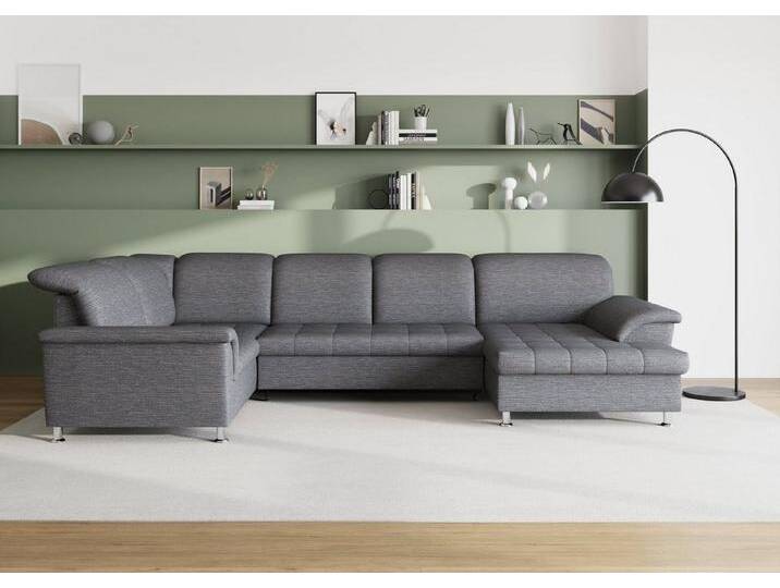 DOMO collection Wohnlandschaft Franzi optional mit Bettfunktion, Bettkasten & Kopfteilverstellung, U-Form, Recamiere rechts, weiß-grau, B/T: 352/214 cm, grau DOMO collection Wohnlandschaft Franzi optional mit Bettfunktion, Bettkasten & Kopfteilverstellung, U-Form, Recamiere rechts, weiß-grau, B/T: 352/214 cm, grau von Domo-collection