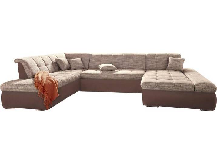 DOMO collection Wohnlandschaft PB Moric wahlweise mit Bettfunktion und Armteilverstellung U-Form, XXL-Format B/T/H: 353/216/80 cm, feine Steppung, incl. Zierkissen von Domo-collection