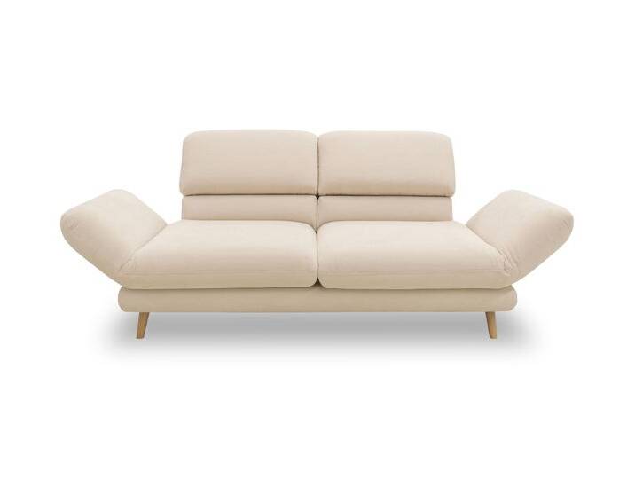 Domo collection 2-Sitzer-Sofa »Malaga« - 180x98x92cm - creme - Polyester / Acryl / Holz von Domo-collection