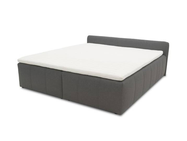 Domo collection Boxspringbett 180 x 200 cm inkl. Topper - 187x207x68cm - schwarz - Polyester / Holz / Kunststoff von Domo-collection