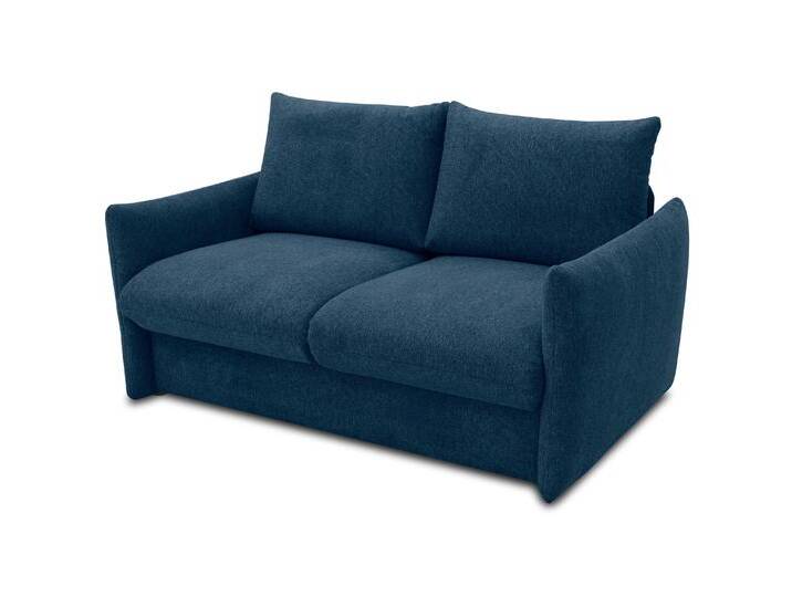 Domo collection Schlafsofa 2-Sitzer »Helsinki« - 165x195x95cm - blau - Polyester / Polyamid / Holz von Domo-collection