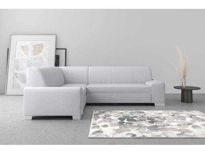 Ecksofa DOMO COLLECTION Anzio in kubischer Formensprache, flache Armlehnen, L-Form , silber, B:259cm H:85cm T:191cm, Sofas, Wahlweise mit Bettfunktion und Federkern für hohen Sitzkomfort Ecksofa DOMO COLLECTION Anzio in kubischer Formensprache, flache Armlehnen, L-Form , silber, B:259cm H:85cm T:191cm, Sofas, Wahlweise mit Bettfunktion und Federkern für hohen Sitzkomfort von Domo-collection