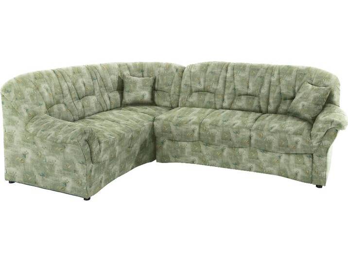 Ecksofa DOMO COLLECTION Bahia, zeitlos und elegant, bequeme Armlehnen, L-Form , grün, B:256cm H:91cm T:200cm, Luxus-Microfaser (100% Polyester), mit Muster, Struktur (100% Polyester), Sofas, Microfaser, natur von Domo-collection