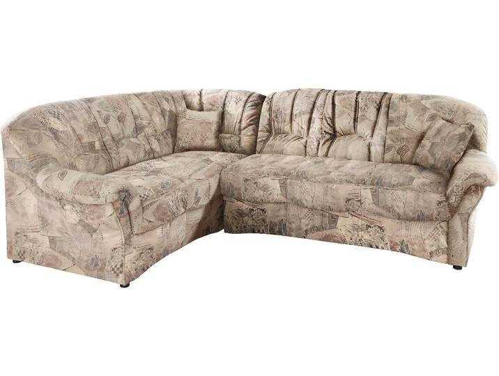 Ecksofa DOMO COLLECTION Bahia L-Form, B/T: 256/200 cm, belastbar bis 140kg/Sitz, mit Federkern , braun, B:256cm H:91cm T:200cm, Luxus-Microfaser (100% Polyester), mit Muster, Struktur (100% Polyester), Sofas, Microfaser, natur von Domo-collection