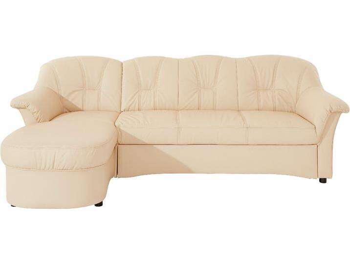 Ecksofa DOMO COLLECTION Flores Schlafsofa, B/T/H: 233/142/86 cm, L-Form , beige (creme), B:231cm H:84cm T:142cm, Kunstleder SOFTLUX / Struktur ( 90% Polyester, 10% Polyacryl );NaturLEDER (echtes Rindsleder) in Sitz und Rücken. Korpus in passendem Kunstleder SOFTLUX bezogen;Microfaser PRIMABELLE (100% Polyester) / Struktur ( 100% Polyester ), Sofas, wahlweise mit Bettfunktion, wahlweise mit Federkern, auch in Leder, Topseller von Domo-collection