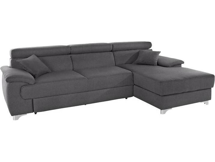 Ecksofa DOMO COLLECTION Mira, inklusive Kopfteilverstellung für mehr Wohlfühlkomfort, L-Form , braun (espresso), B:271cm H:78cm T:167cm, Zierkissen: Entsprechend jeweiligem Bezug.;Struktur (100% Polyester);Struktur fein (100% Polyester);Luxus-Microfaser (92% Polyester, 8% Nylon), Sofas, wahlweise mit Bettfunktion und Bettkasten, elegant und modern von Domo-collection