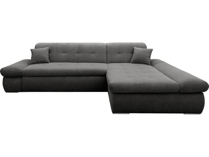 Ecksofa DOMO COLLECTION Moric, L-Form, XXL-Sofa - Breite 300cm , grau, B:300cm H:80cm T:172cm, Kunstleder SOFTLUX / Struktur (90% Polyester/ 10% Polyacryl), Microfaser PRIMABELLE (100% Polyester)/ Struktur (90% Polyester/ 10% Polyacryl), Sofas, wahlweise mit Bettfunktion und Armteilverstellung, Cord, Topseller von Domo-collection