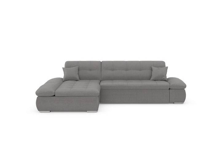 Ecksofa DOMO COLLECTION Moric, L-Form, XXL-Sofa - Breite 300cm , grau (dunkelgrau), B:300cm H:80cm T:172cm, Kunstleder SOFTLUX / Struktur (90% Polyester/ 10% Polyacryl), Microfaser PRIMABELLE (100% Polyester)/ Struktur (90% Polyester/ 10% Polyacryl), Sofas, wahlweise mit Bettfunktion und Armteilverstellung, Cord, Topseller von Domo-collection