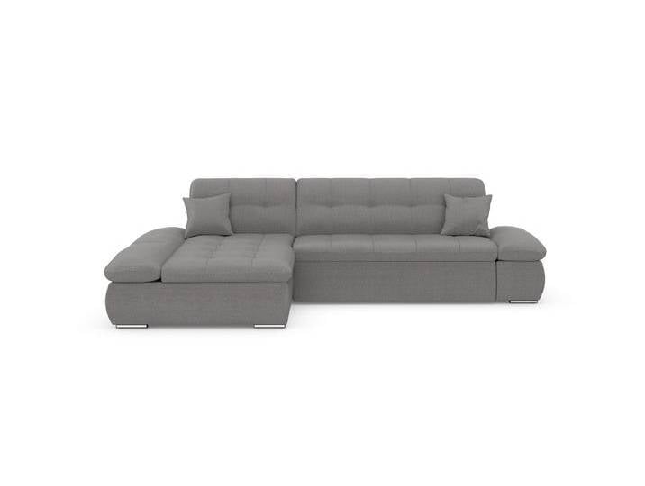 Ecksofa DOMO COLLECTION Moric, L-Form, XXL-Sofa - Breite 300cm , grau (dunkelgrau), B:300cm H:80cm T:172cm, Kunstleder SOFTLUX / Struktur (90% Polyester/ 10% Polyacryl), Microfaser PRIMABELLE (100% Polyester)/ Struktur (90% Polyester/ 10% Polyacryl), Sofas, wahlweise mit Bettfunktion und Armteilverstellung, Cord, Topseller von Domo-collection